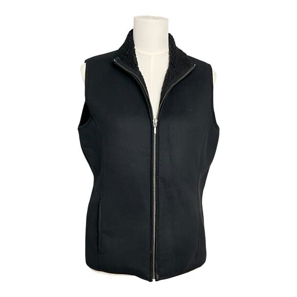 Womens Winter Vest Fux Shearling Fleece Warm Comfy Cozy Winter Fall Apres Ski M - Picture 1 of 7